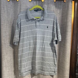 Polo by Ralph Lauren Gray and White Striped Shirt